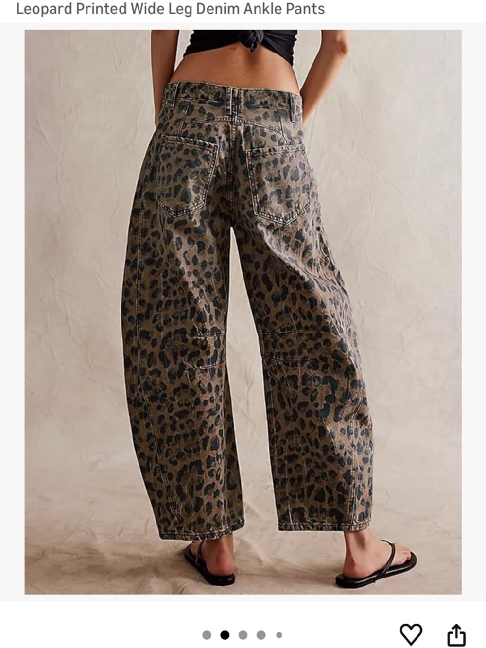 Amazon Leopard Print Barrel Pants - Black, brown